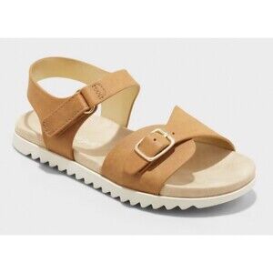 Cat & Jack Toddler Girls' Shaelyn Doy Molded Footbed Sandals Brown Buckle